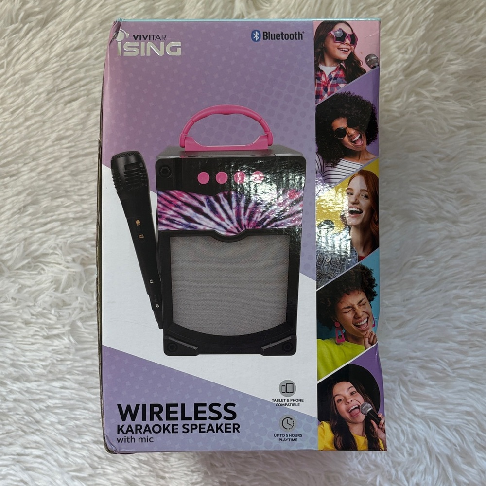 Vivitar iSing Wireless Karaoke Speaker with Mic - Black and Pink